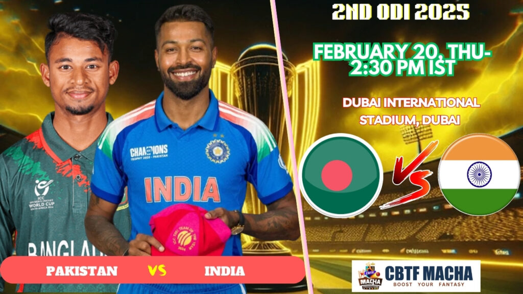 Champions Trophy 2025: Match 2, IND vs BAN Match Prediction – Who will win today’s Champions Trophy match between PAK vs NZ?