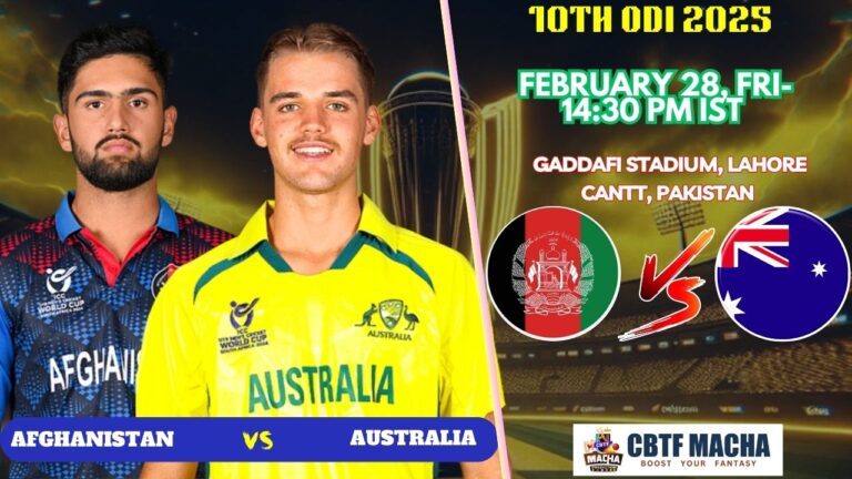 Champions Trophy 2025: Match 10, AFG vs AUS Match Prediction – Who will win today’s Champions Trophy match between AFG vs AUS?