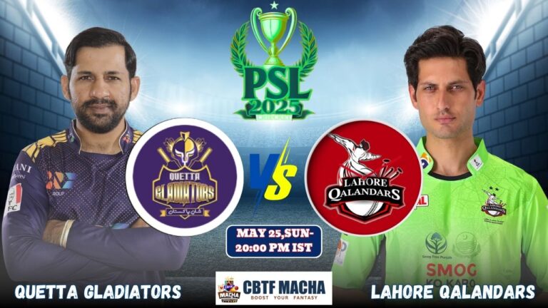 Quetta Gladiators vs Lahore Qalandars, PSLT20, Today Match Prediction