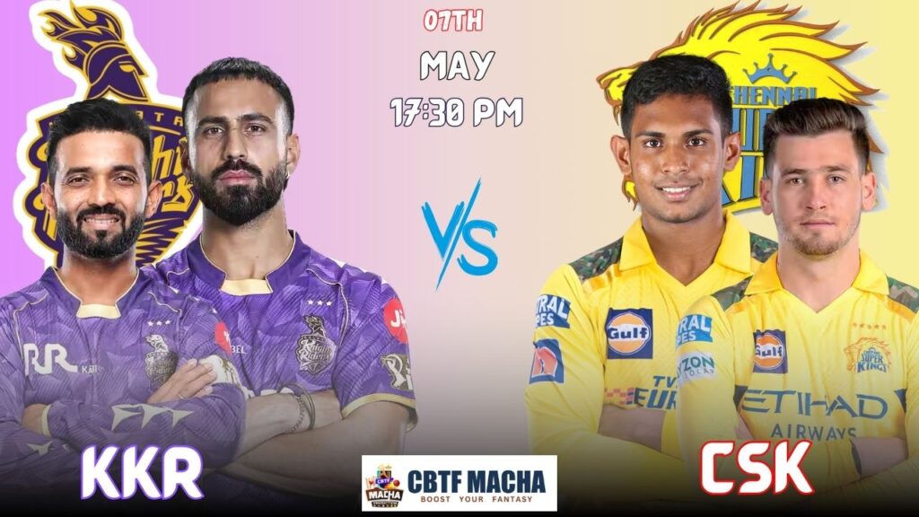 IPL 2025: Match 57, KKR vs CSK Match Prediction โ Who will win todayโs IPL match between KKR vs CSK?