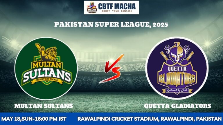 Multan Sultans vs Quetta Gladiators, PSLT20, Today Match Prediction