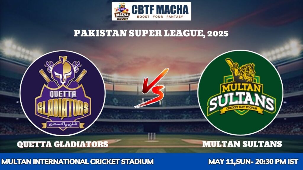 Multan Sultans vs Quetta Gladiators, PSLT20, Today Match Prediction