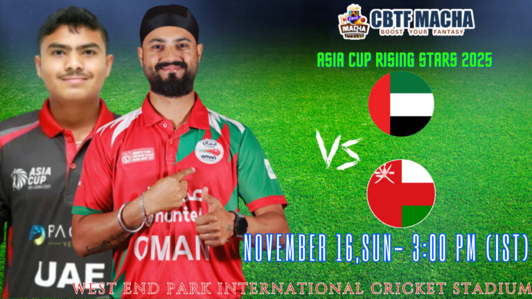 Asia Cup Rising Stars 2025: Match 5, United Arab Emirates vs Oman Match Prediction – Who will win today’s match between UAE vs OMN?