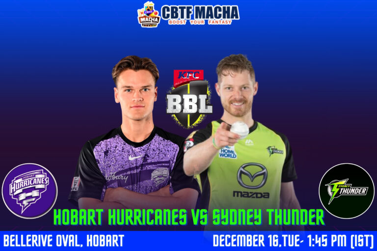 BBL 2025-26: Match 3, HUR vs THU Match Prediction – Who will win today’s BBL match between Hobart Hurricanes vs Sydney Thunder?