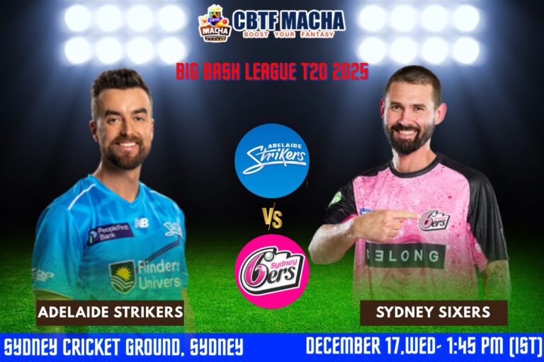 BBL 2025-26: Match 4, SIX vs STR Match Prediction – Who will win today’s BBL match between Sydney Sixers vs Adelaide Strikers?