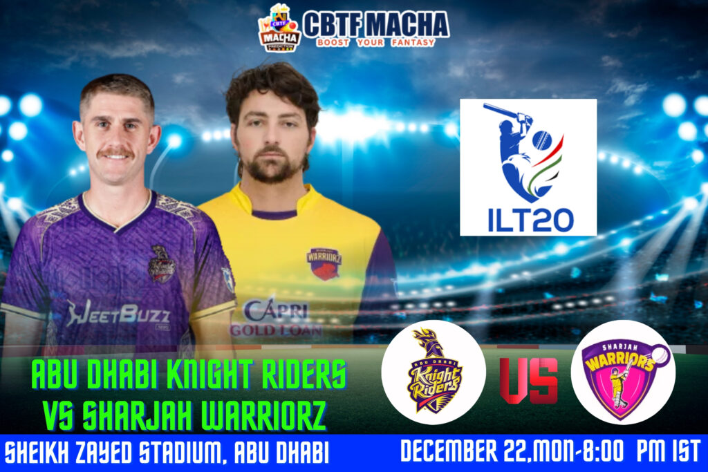 ILT20 2025-26: Match 25, ADKR vs SWR Match Prediction – Who will win today’s ILT20 match between Abu Dhabi Knight Riders vs Sharjah Warriorz?