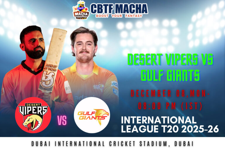 ILT20: Match 8, DV vs GG Match Prediction – Who will win today’s ILT20 match between DV vs GG?