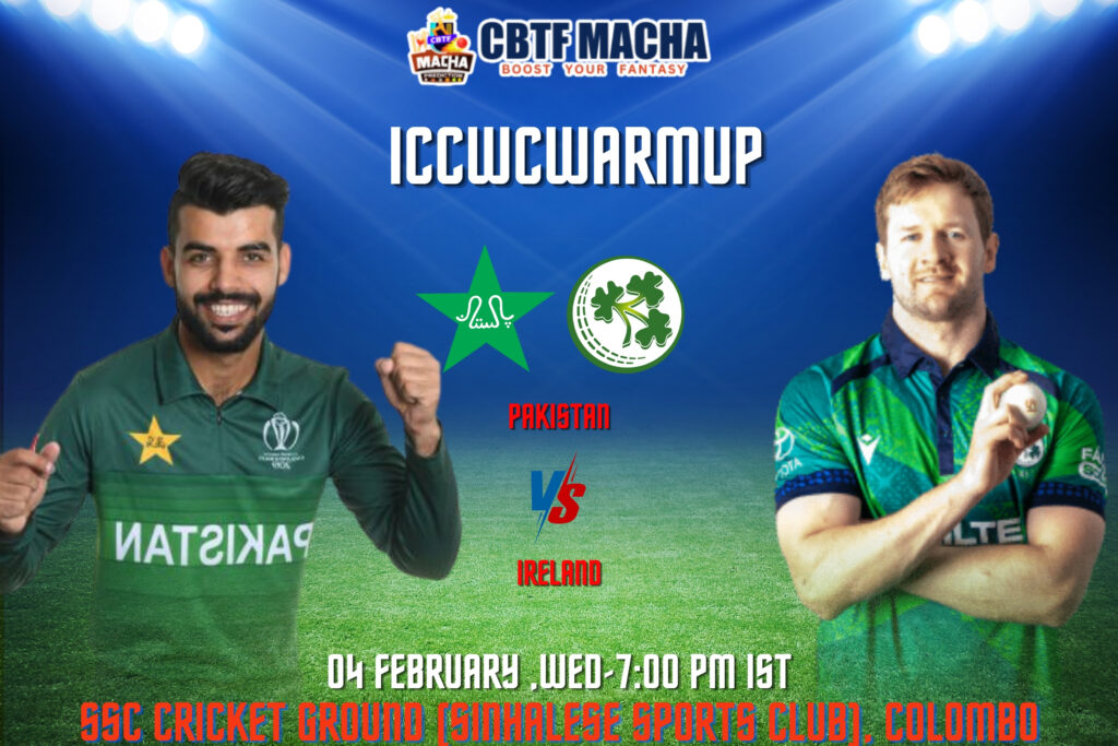 Ireland vs Pakistan, ICCWCWARMUP, Today Match Prediction​