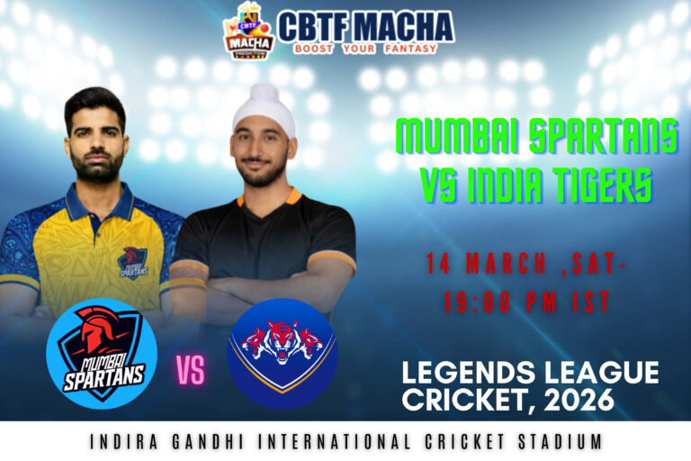 Mumbai Spartans vs India Tigers, icc/llct20, Today Match Prediction​